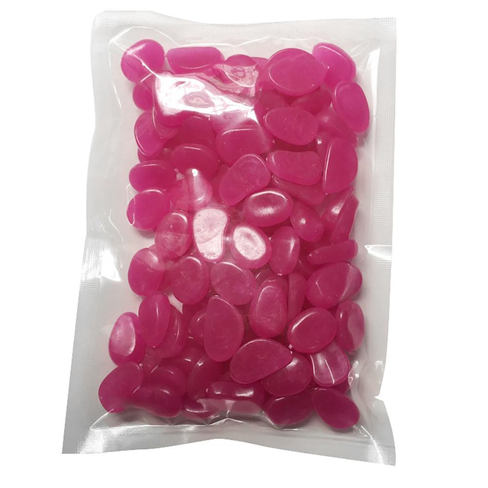 Pebbles de resina luminiscente solar Multicolor 100 piezas Patio de jardín decorativo camino compra al por mayor #4JY25: Hot Pink