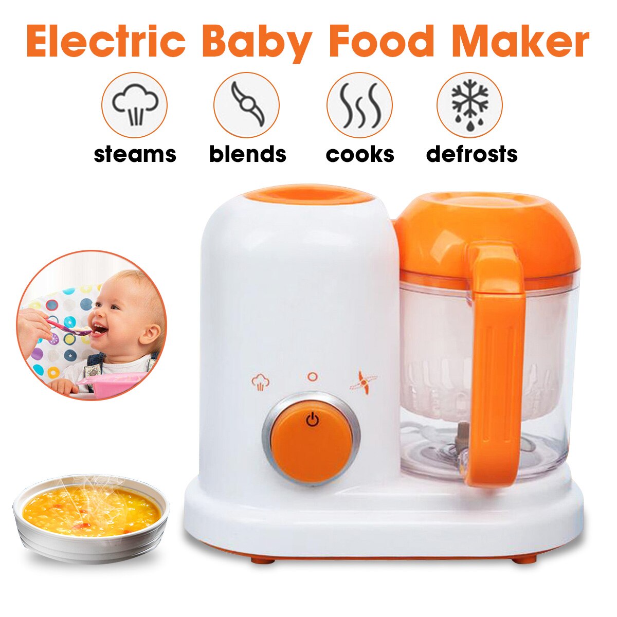 Baby Feeding Food Maker Electric Toddler Blenders Steamer Processor BPA Free Food-Graded PP EU Plug Infant Fruit Vegetable Maker