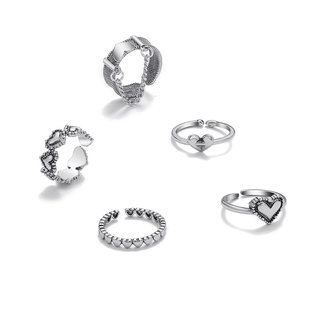 2 Teile/satz Herz Paar Ringe Für Frauen Liebhaber Engagement Hochzeit Männer Versprechen Zirkon Ring Einstellbare Schmuck