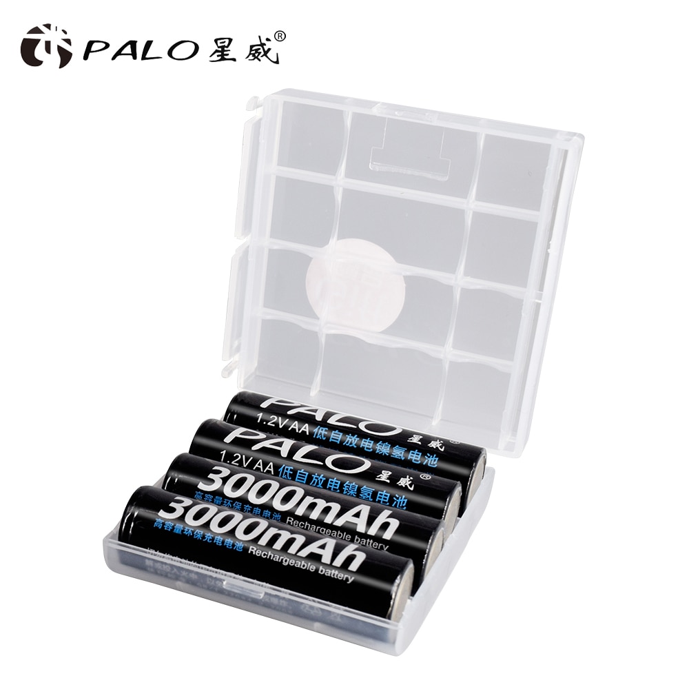 PALO AA Rechargeable battery aa 1.2v Ni-MH AA Batteries Rechargeable Battery 2A batteria for Led flashlight battery