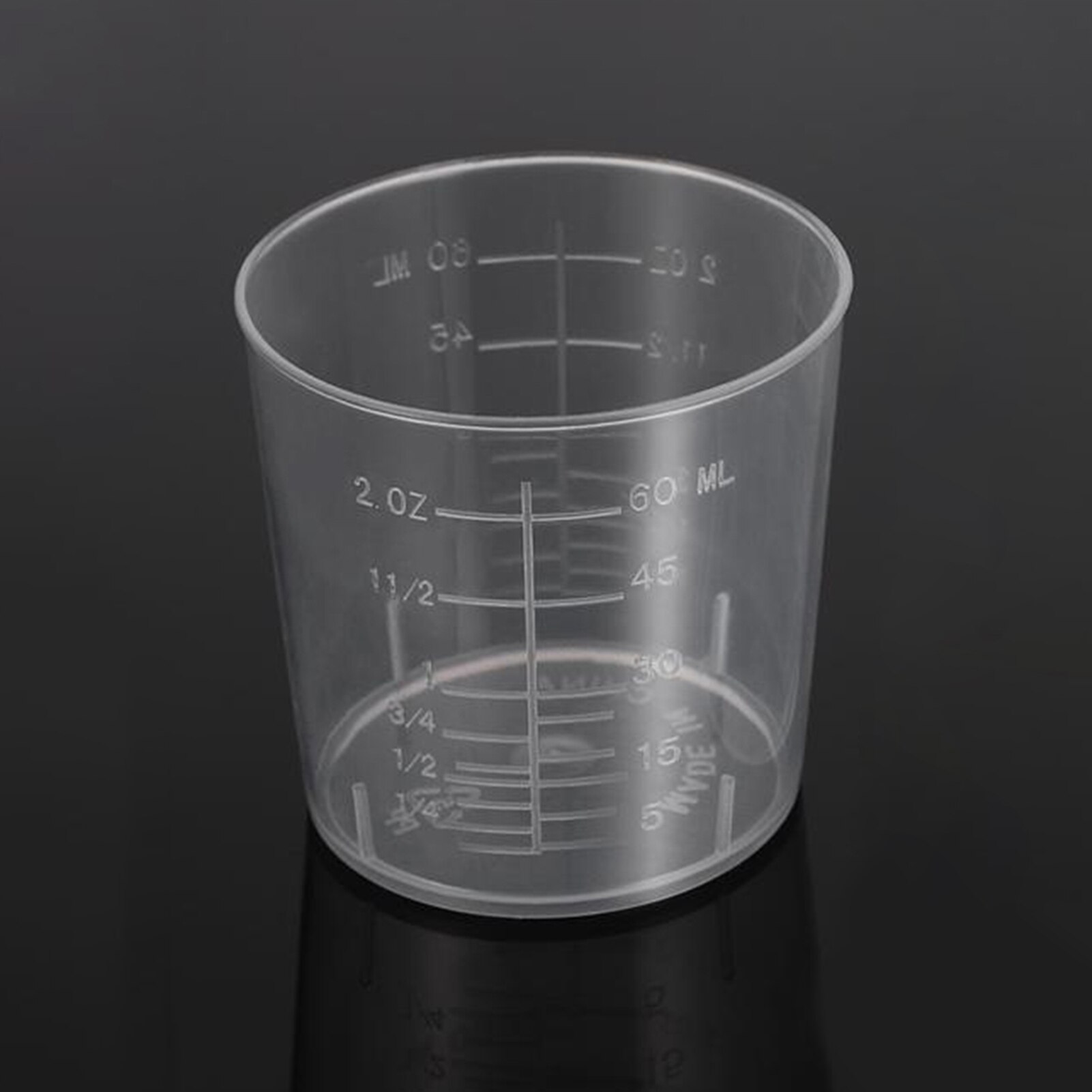 20 pçs 60ml plástico graduado copo de medição clara escala mostrar caneca transparente cozinha cozinhar laboratório graduado copo