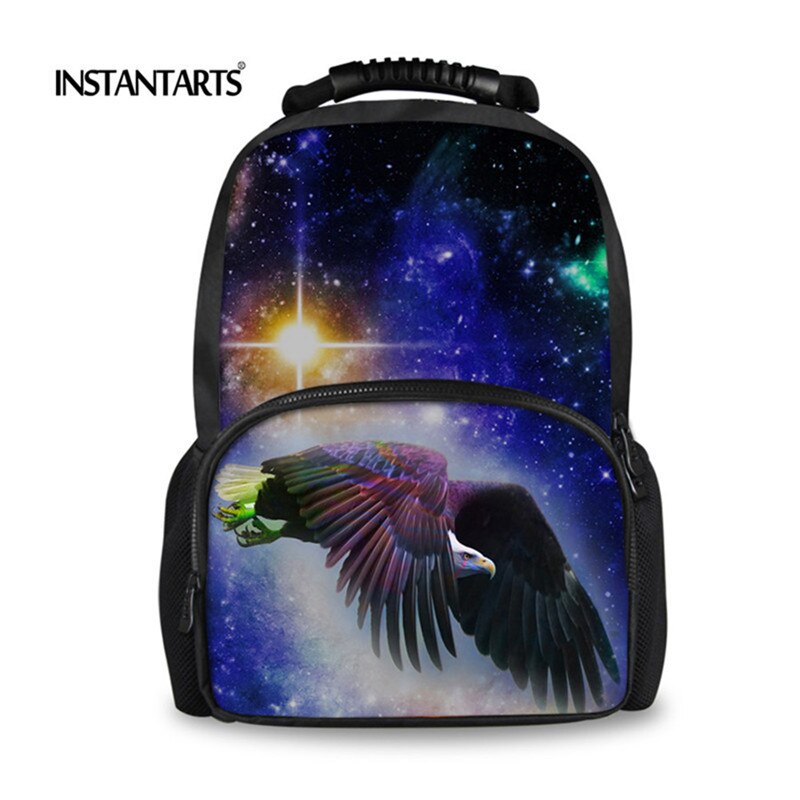 INSTANTARTS 3D Animal Wolf Lion Printing Backpack for Men Travel Laptop College Student Bagpack Universe Space Galaxy School Bag: CC3206A