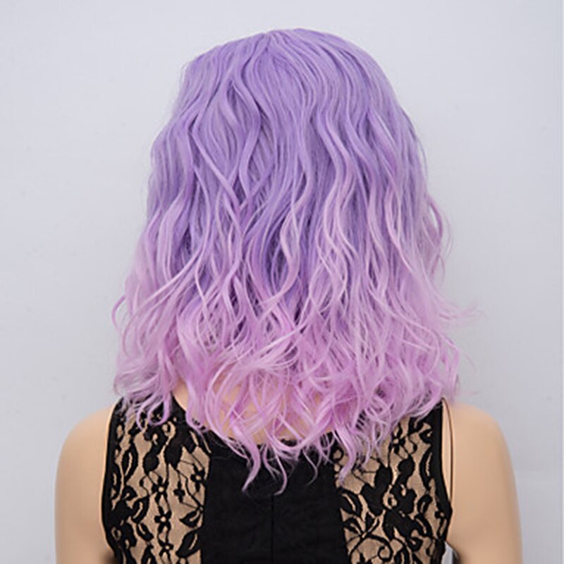 HAIRJOY Women Synthetic Hair Cosplay Wig Rainbow Multi Color Party Wigs: purple pink