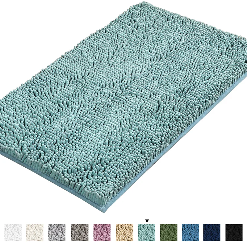 Chenille Carpet Soft Pluch Bedroom Bedside Rugs Absorbent Non-slip Bathroom Accessories Foot Mats Entrance Door Mat Home Decor: 45x70+45x140cm / Clear