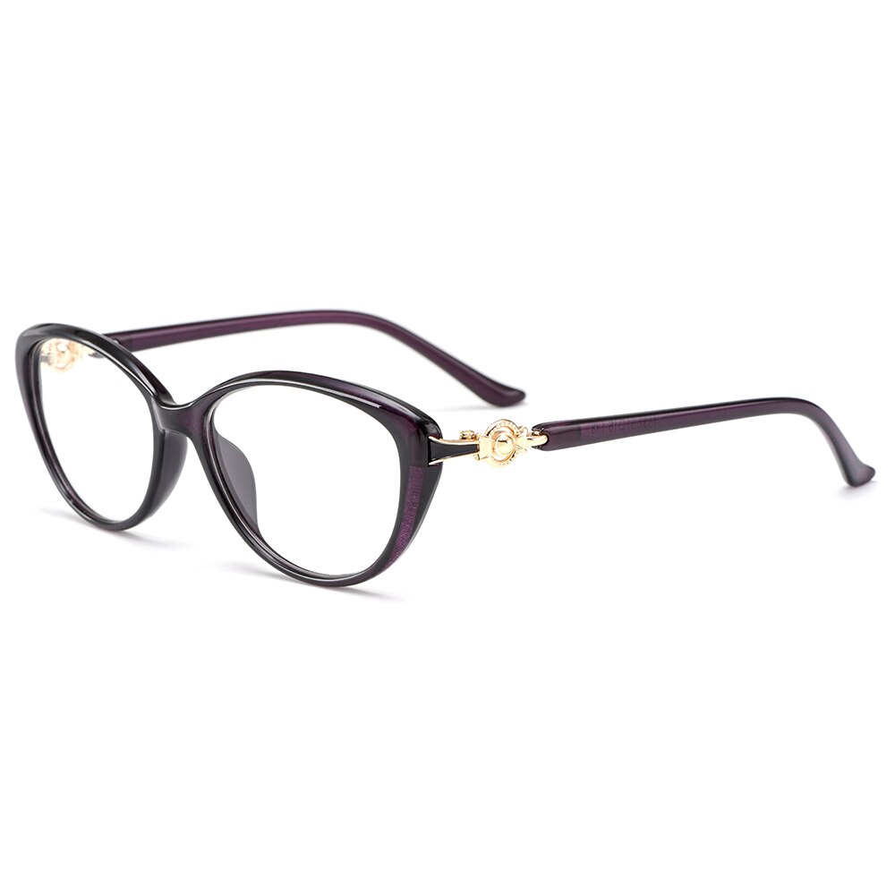 Gmei Optical Ultralight TR90 Cat Eye Women Optical Glasses Frame Eyeglasses Frames For Women Myopia Hyperopia Spectacles M1537: C6 Purple