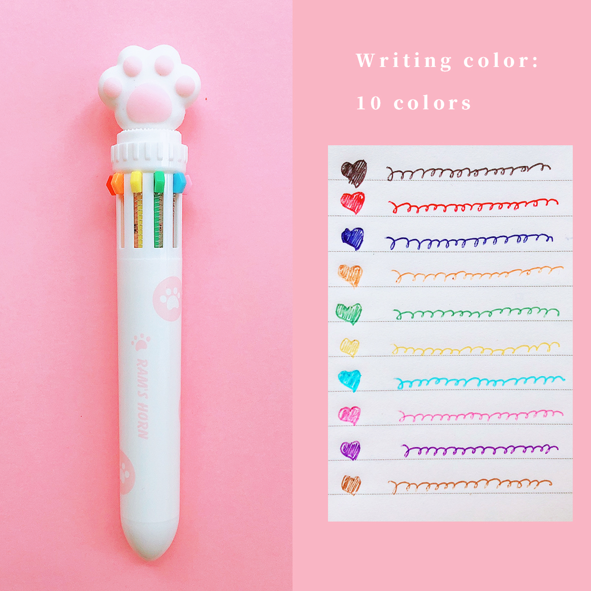 6/10 Colors Ballpoint Pen Cartoon Love 0.5mm Colorful Ink Gel Pens Silicone Kawaii Pens School Office Supplies Korean Stationery: PURPLE
