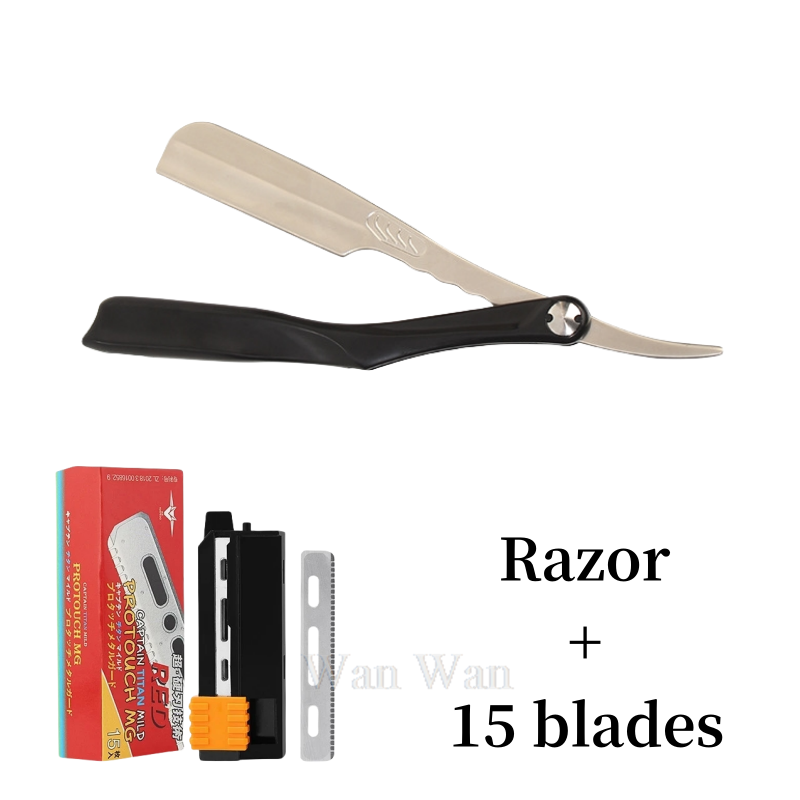Zink-legierung Rasierer Halter ABS Griff Manuelle Klapp Rasierer Japanische Feder Klinge Bart Trimmer Barber Shop Bart Trimmen Werkzeuge: WHITE