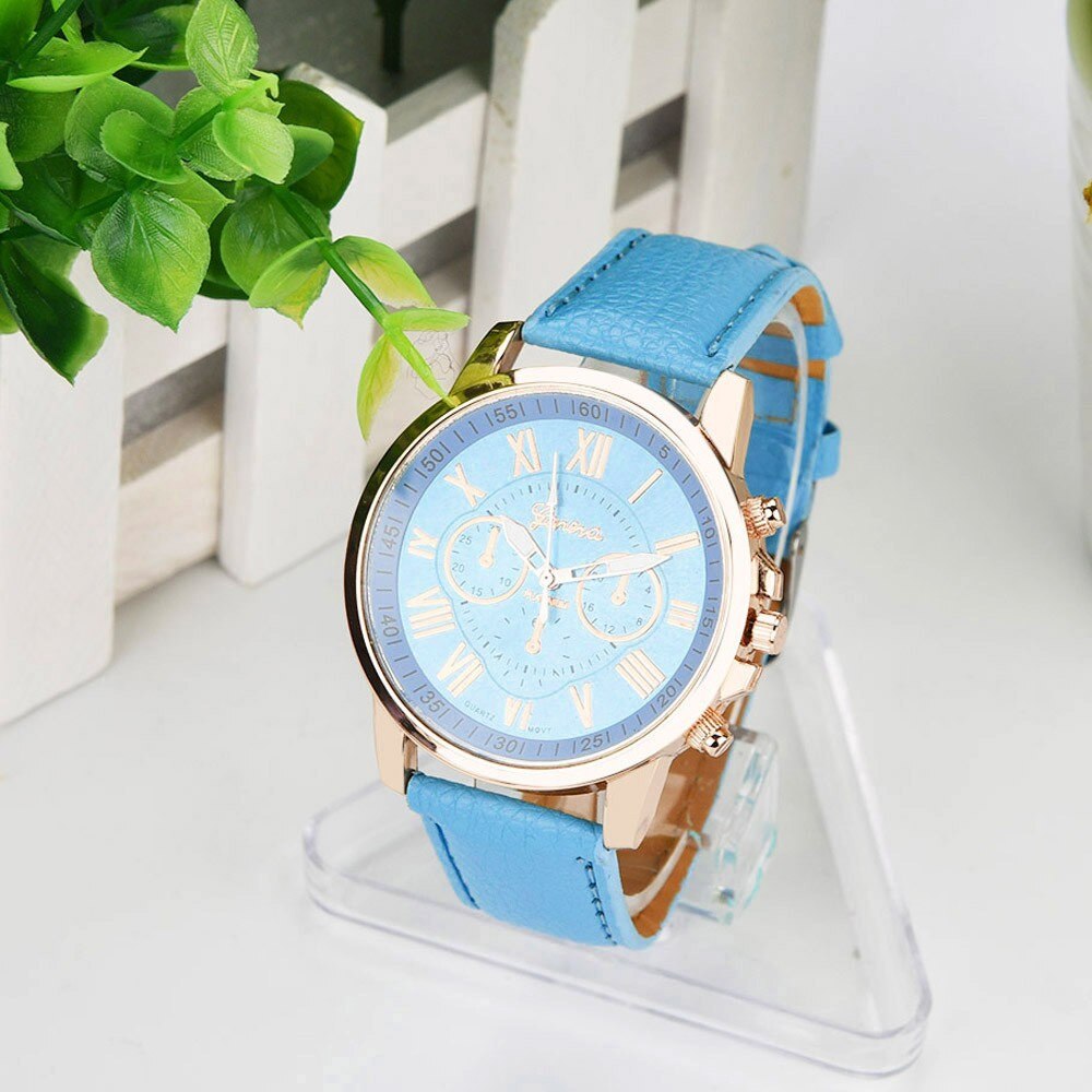 Horloges Vrouwen Mode Horloge Luxe Vrouw Horloge Vrouwen Romeinse Cijfers Faux Leather Analoge Quartz Horloge Годинники Жіночі