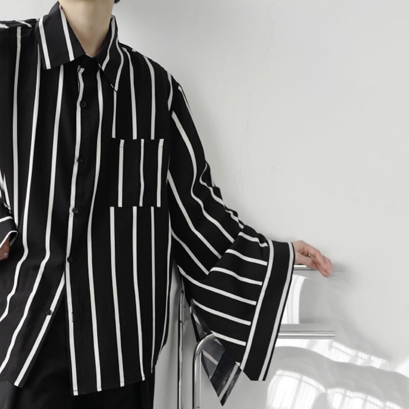 XITAO, camisa a rayas para mujer, otoño , informal, estilo, temperamento que combina con todo, Cuello de camisa de manga larga ZP2045