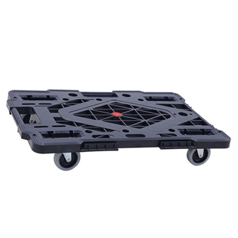 Møbelvogn 360 ° rotationshjul skridsikker håndteringsvogn fire hjul flad vogn til kommode klaver planter sofa picnic: Sort