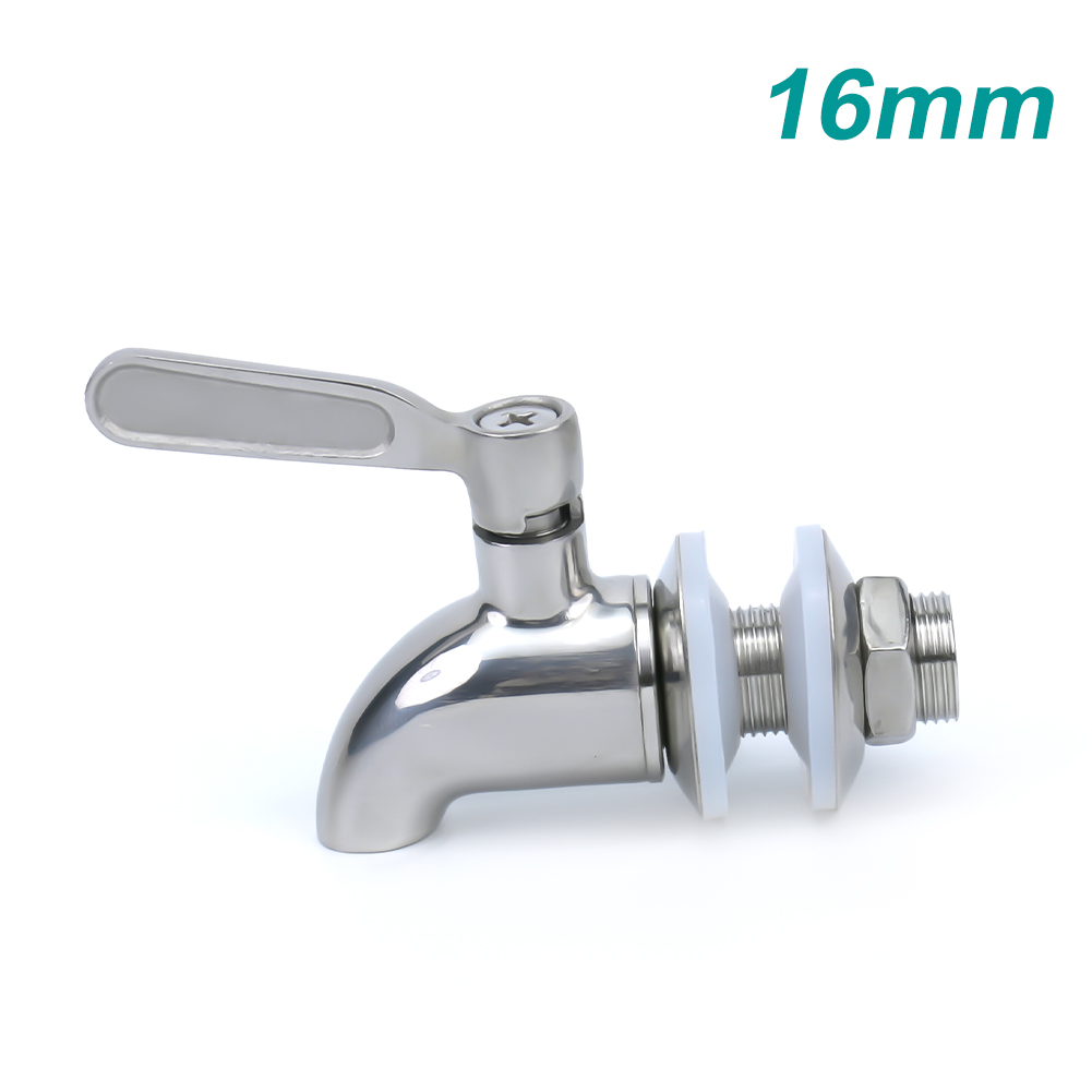 1PCS 16mm 12mm Drink Dispenser Drank Wijn Vat Tap Spigot Water Rvs Koffie Sap Kraan: Blauw