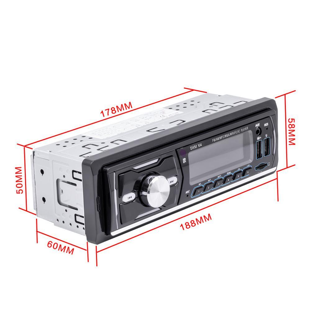 DAB+ RDS AM FM Car Radio MP3 Player 1 DIN Stereo Bluetooth USB SD AUX Head Unit Support Phone Charging 7 Colors Button