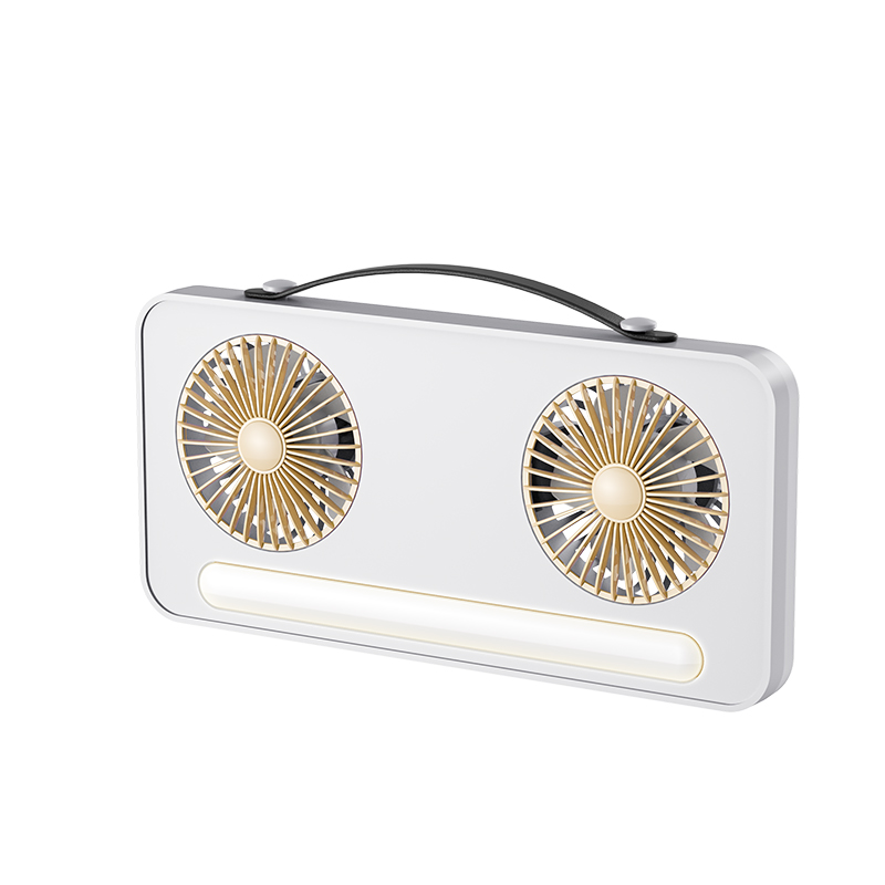 Double-Head Desktop Mini Fan: Strong Wind Power, Low Noise, Is the Ideal Choice for Home and Office Cooling: WHITE