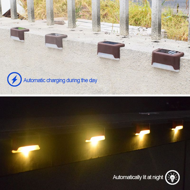 thumbnail image 2 of SEWACC 4-Pack Solar Stair Lights - Outdoor LED Pathway Lamps With Warm Glow 2 of 11