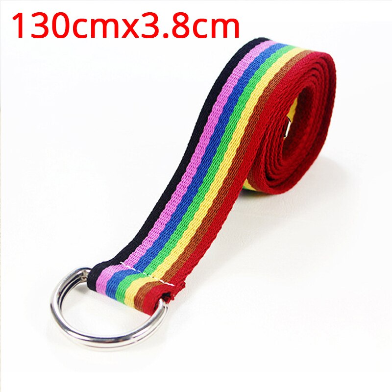 Ceinture en toile pour femmes, taille décontracté, style Hip Hop, carreaux, longue, collection 125: 264-rainbow