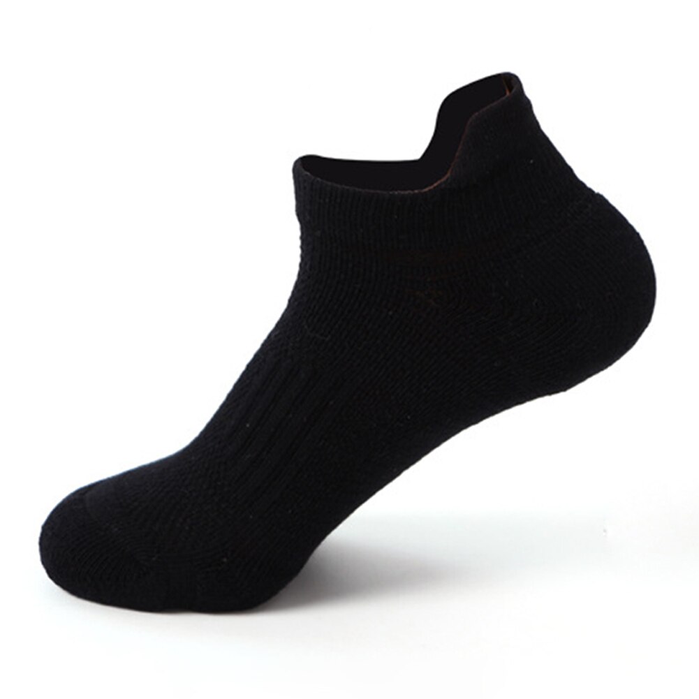 10 /5 /1 par sommer forår low cut ankel herrestrømper åndbare solid mesh mandlige bådstrømper sorte hvide grå sportsokker: Sort stil 2 / 1 par