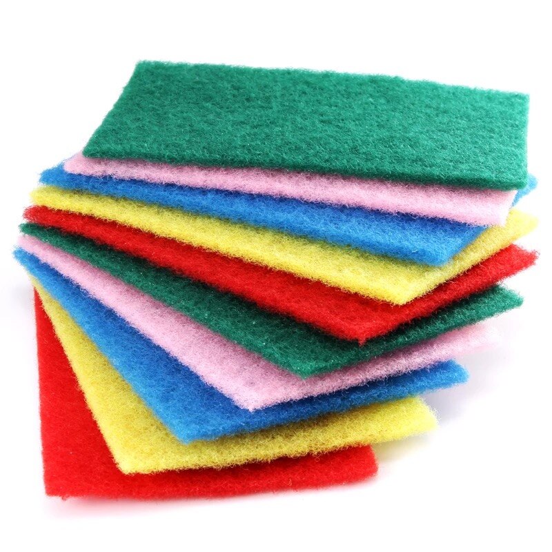 10 Pack Heavy Duty Scrubbers Set Non-Abrasive Anti-Scratch Synthetic Fiber Cleaning Dish Washing Scouring Pads for Kitchen