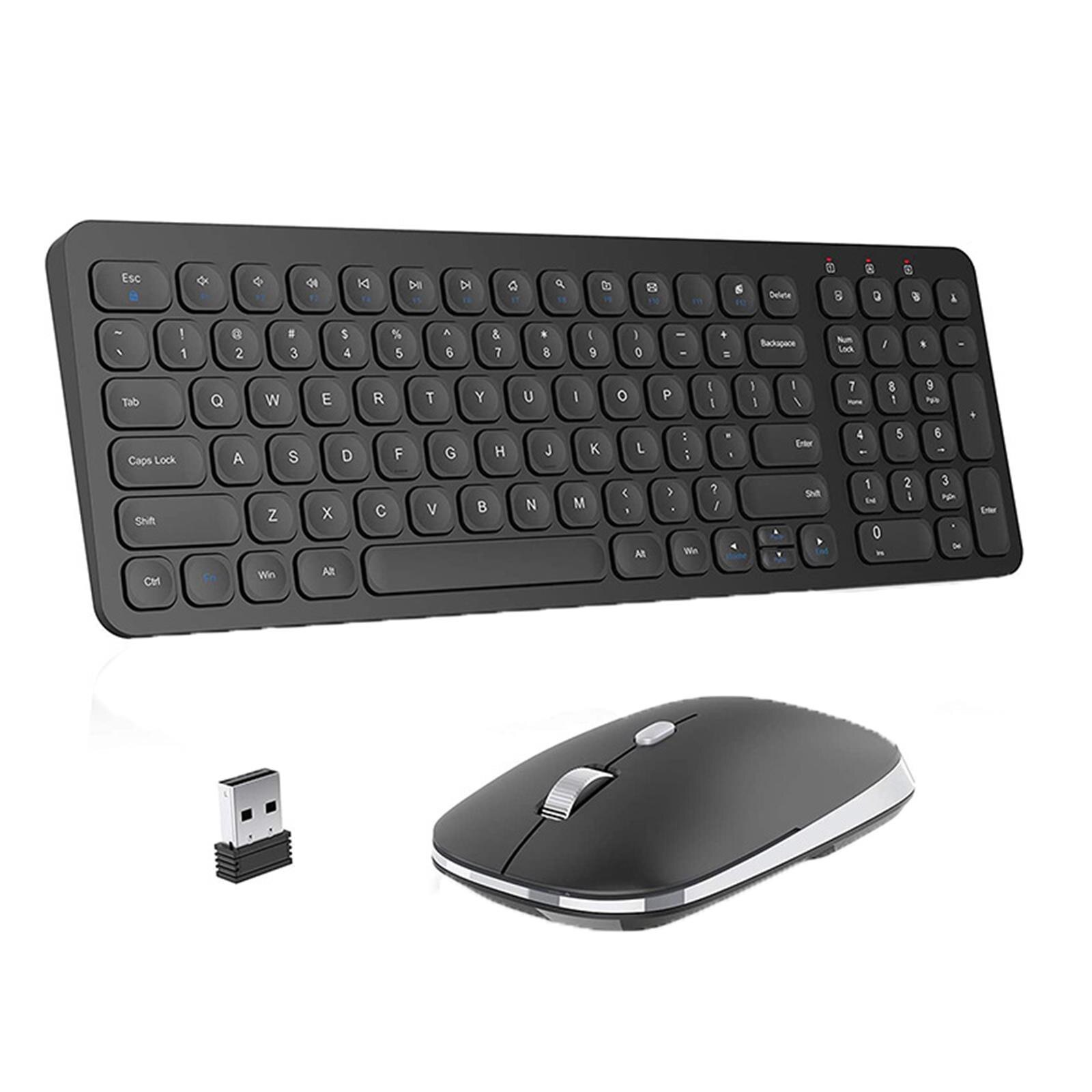 2.4 Ghz Wireless Keyboard Gaming Muis Sets Stille Ultra Dunne Pc Toetsenbord 1600 Dpi Draadloze Muis Voor Laptop Pc Games клавиатура