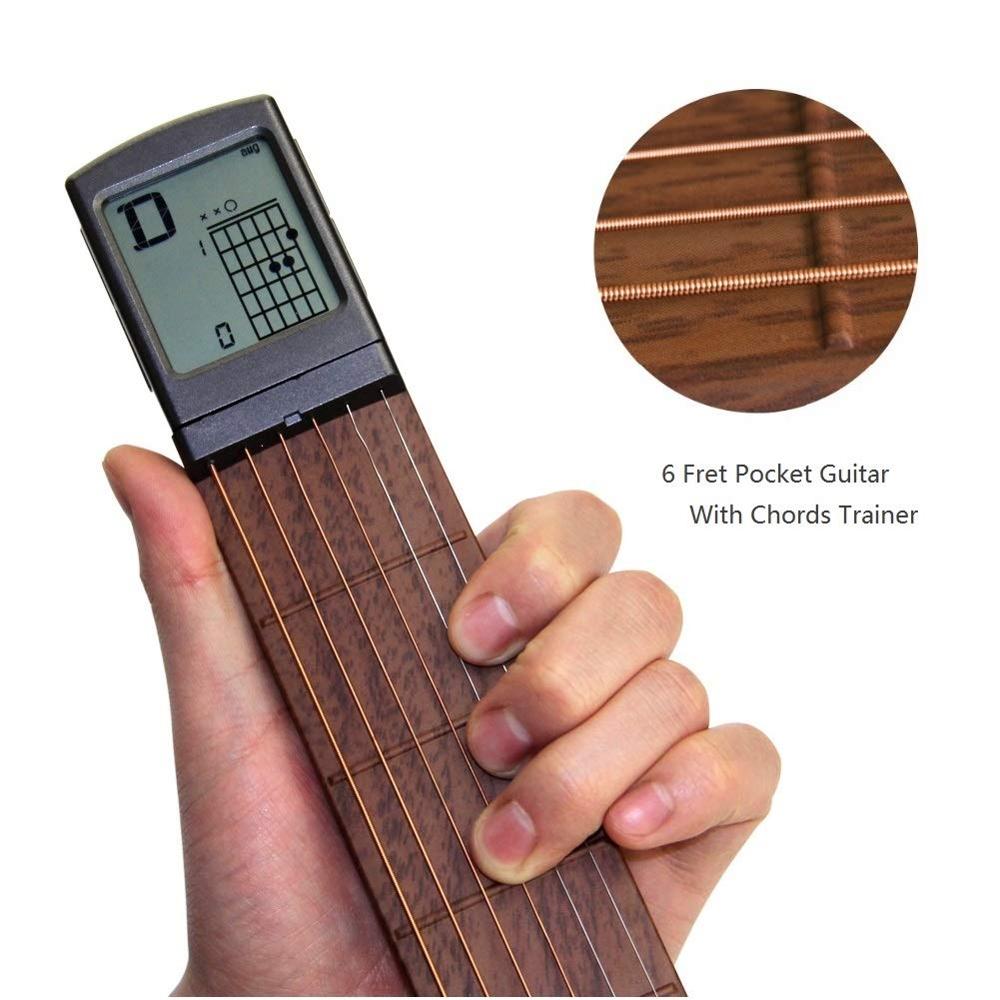 SOLO Portable Pocket Guitar Chord Trainer Practice Tools Rotatable Chords Chart Screen Guitar Finger Exerciser for Beginner