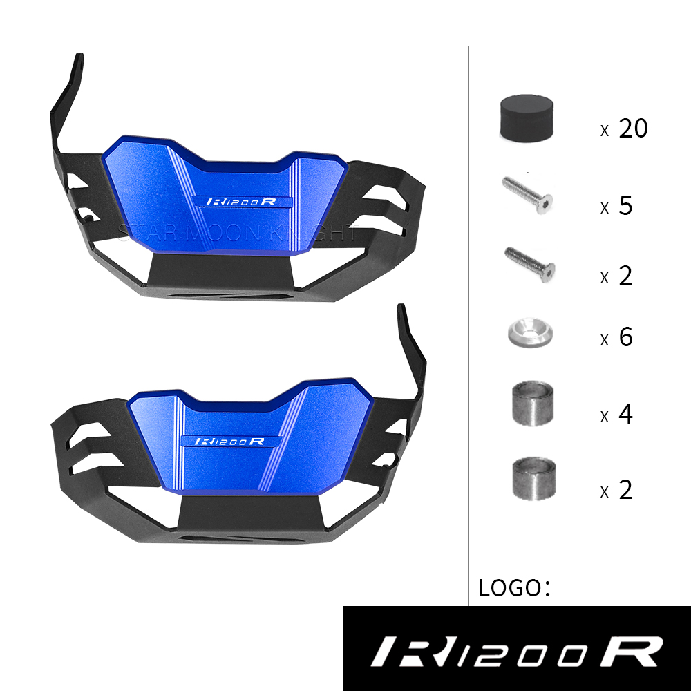 Para BMW R1200R R1200GS R 1200 GS R RnineT R nineT protectores de motor de motocicleta protectores de culata cubierta protectora de cilindro: Marfíl