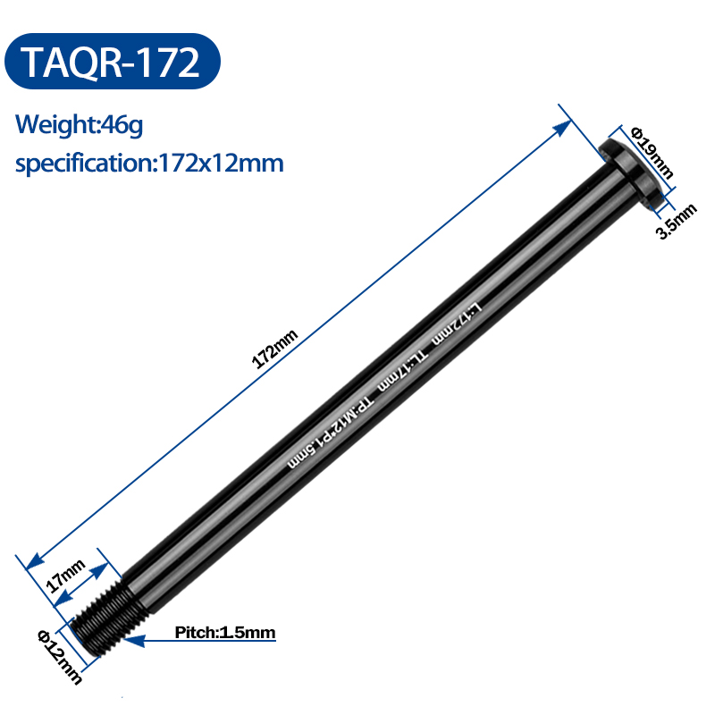 Fiets Steekas Snelspanners Mtb Racefiets Steekas 12/15Mm Diameter Frame Vork Onderdelen Thru as Snelspanner: TAQR-172 12mm