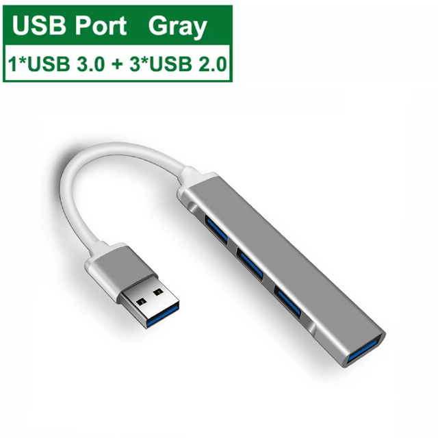 4 poorten USB 3.0 HUB USB Hubs USB Docking Stations USB 3.0 Splitter 5Gbps OTG Adapter Voor PC Laptop tablet Macbook Accessoires: WHITE