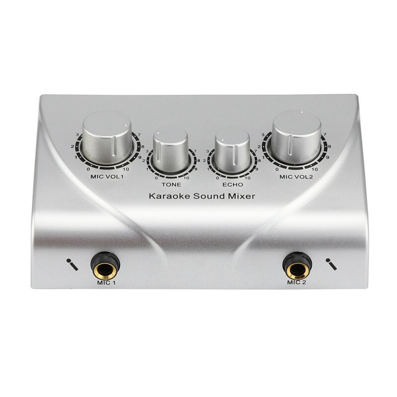 Karaoke Machine Professionele Sound Mixer Echo Mixer Digitale Audio Sound Audio Systeem Apparaten Zilver