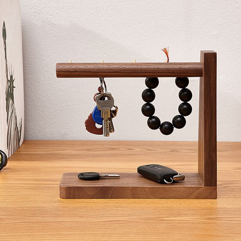 Key Holder Jewelry Storage Display Stand Solid Wood Key Holder Key Holder Black Walnut Storage Artifact