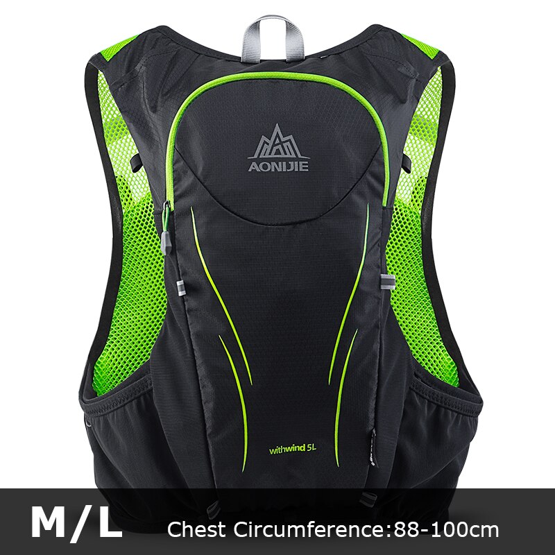 AONIJIE C928 5L Hydration Backpack Rucksack Bag Vest Harness 2L Water Bladder Hiking&Camping Running Marathon Race Sports Sets: C928-ML Green