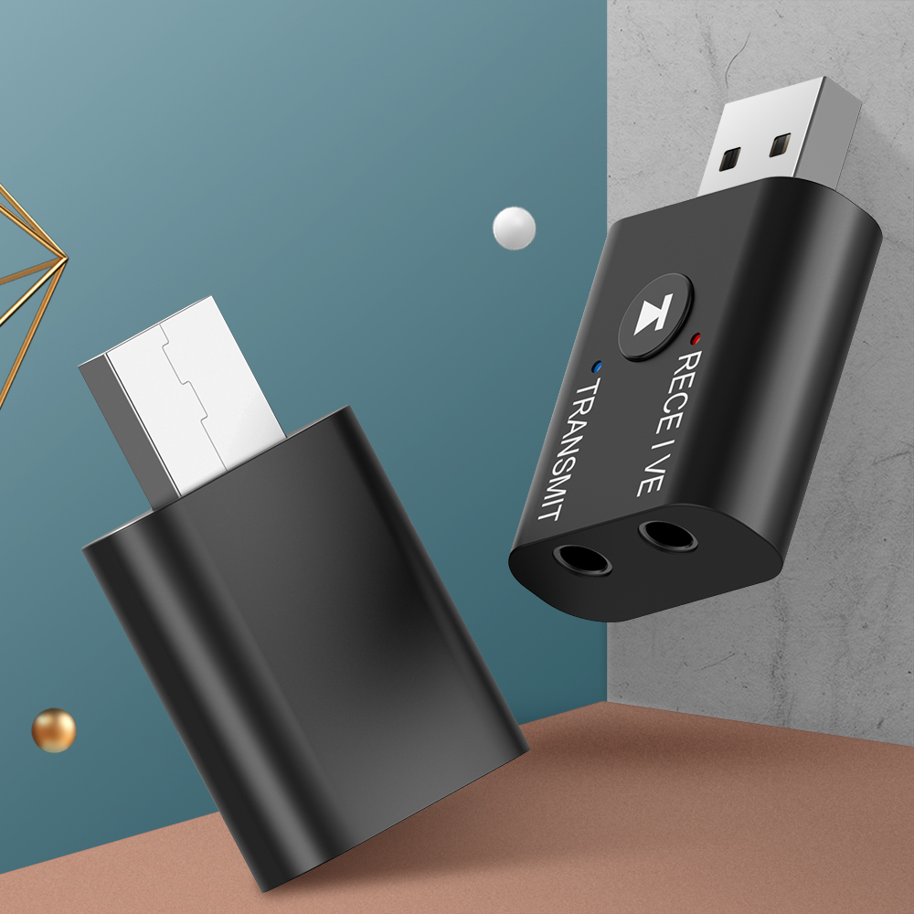 Bluetooth 5.0 Zender Ontvanger Usb 2 In 1 Bluetooth Audio Adapter 3.5Mm Jack Adapter Voor Tv Pc Hoofdtelefoon Thuis stereo Auto