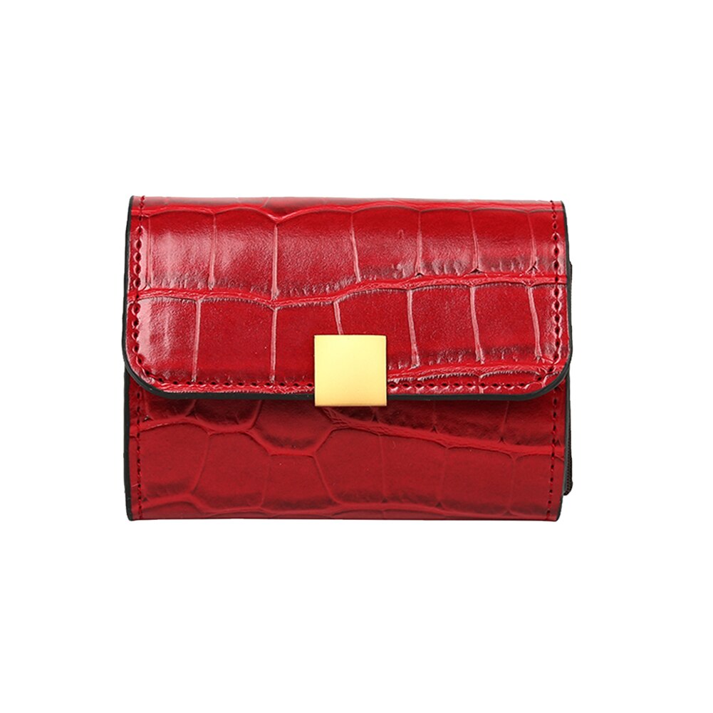 Krokodil Patroon Portemonnee Vrouwen Multi-Slots Pu Clutch Dames Korte Portemonnee Kaart Tassen: Red