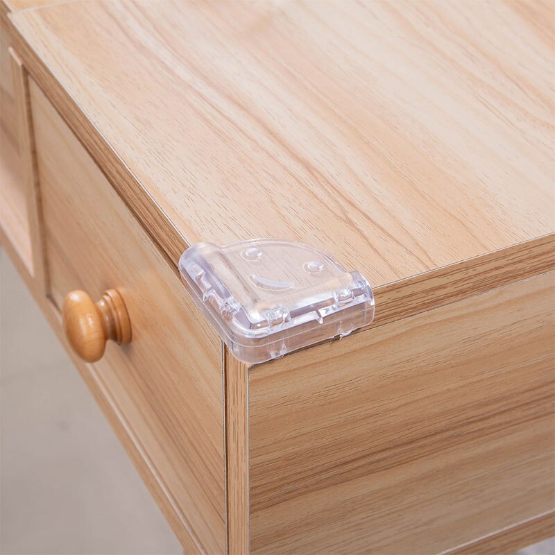 Almohadilla de esquina de silicona transparente para protección de niños, Protector de esquina de bonito, seguridad para niños y bebés, 8 unids/lote: L smile face pad