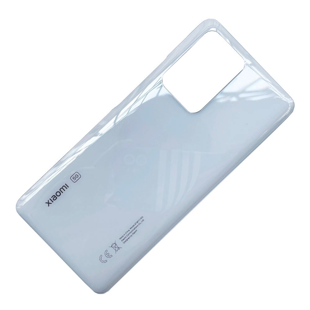 Original Back Glass Cover For Xiaomi 11T Pro 5G Back Door Replacement Battery Case, Rear Housing Cover Mi11T With Camera Lens: Glossy White No Lens