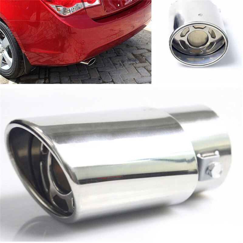 1PCS Chrome Trim Modified Car Liner Pipe Stainless Steel Car Exhaust Muffler Tip Pipe Exhaust System