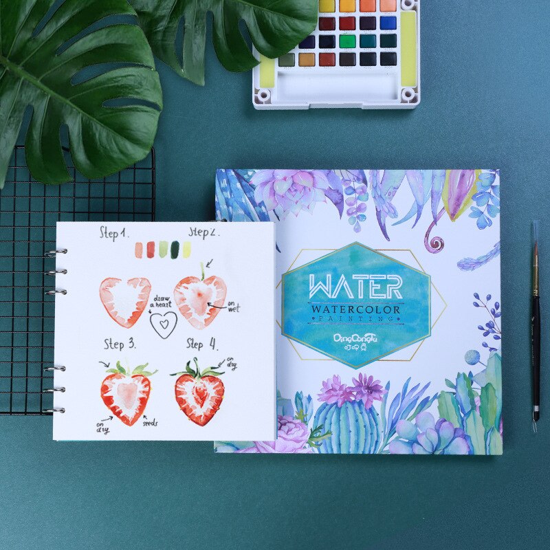 Hand-painted watercolor paper mark detachable sketch book loose-leaf pen special painting book simple and fresh graffiti book