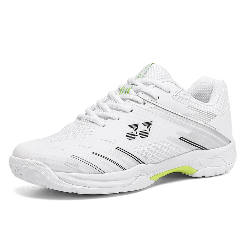 Badmintonschoenen, sneakers voor heren, ademende antislip tennissportschoenen voor mannen en vrouwen, trainingssneakers: Wit / 39
