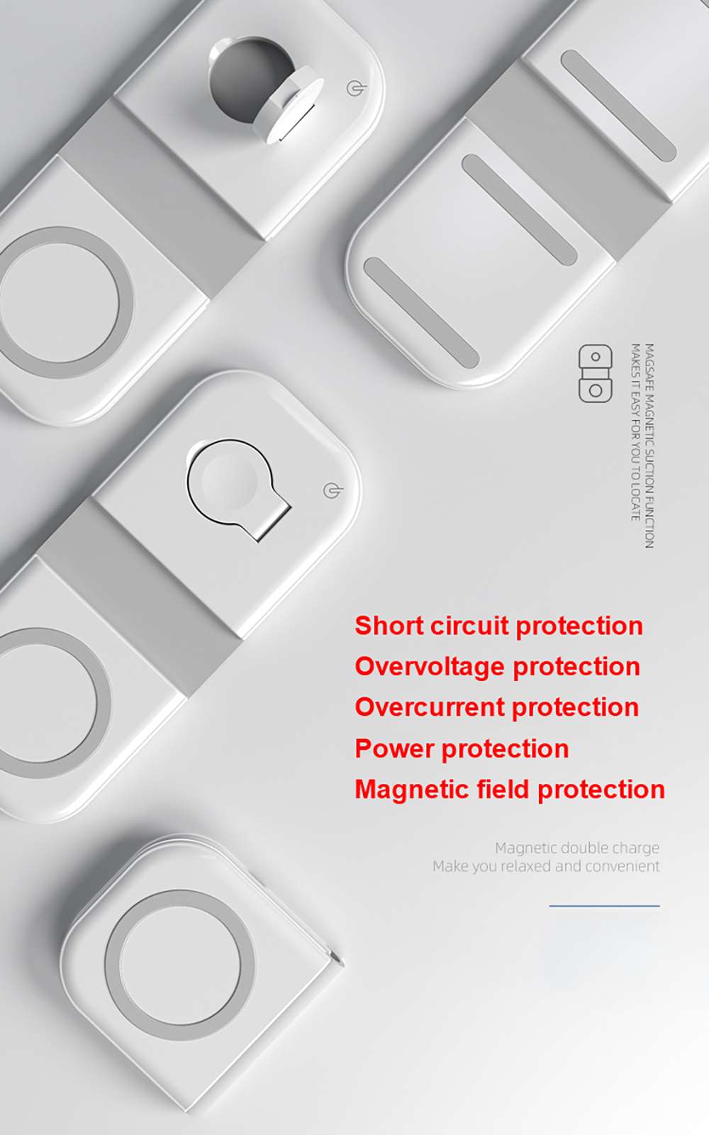 2 in1 duo-ladegeräte mit 15w magnetischen kabellosen ladestationen für iphone, apple watch, airpods und schnellladefunktion – ladedock für smartphone-zubehör