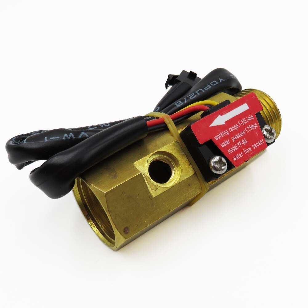 Water flow sensor meter counter indicator Turbine Hall flowmeter with temperature probe YF-B4 DN15 G1/2&#39;&#39; 1-25L/Min