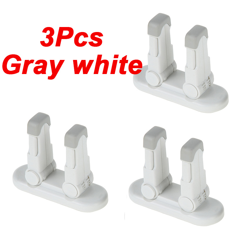 1/2/3Pcs/Lot Child Safety Lock Baby Door Handle Lock Lever Lock Proof Window Anti-opening Protection Toddler Kids Door Stopper: 3 Pcs Gray White