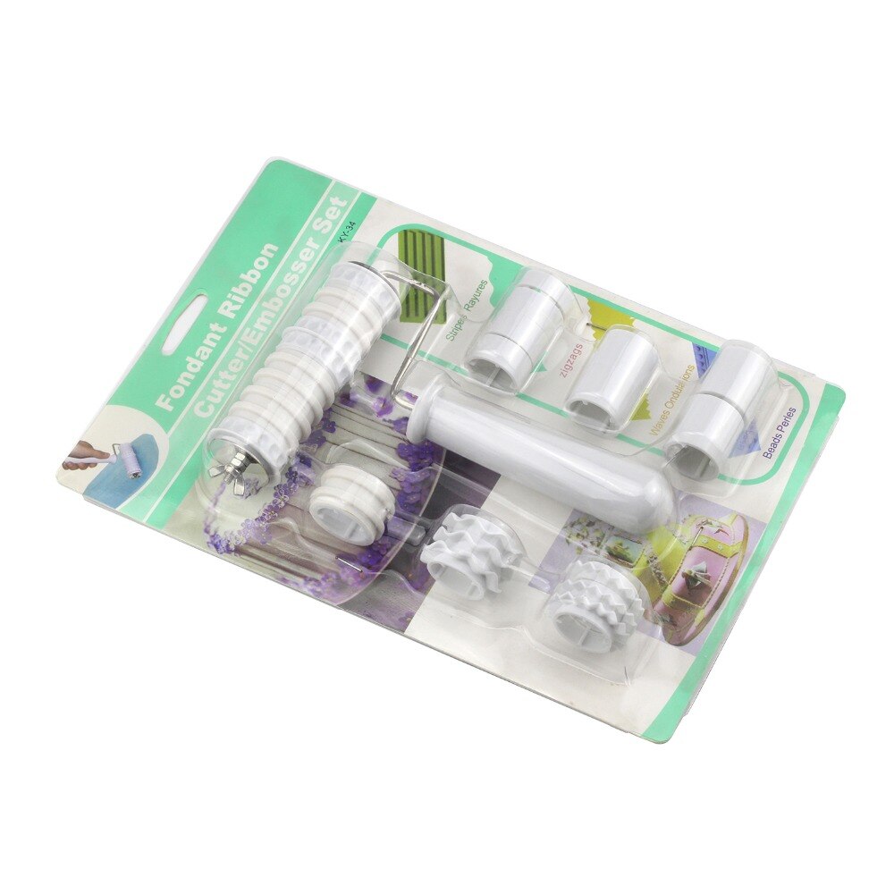 Taart Decoratie Gereedschap multifunctionele Verstelbare Fondant Ribbon Cutter Embosser Set Bakken pastry extra fondant cutter