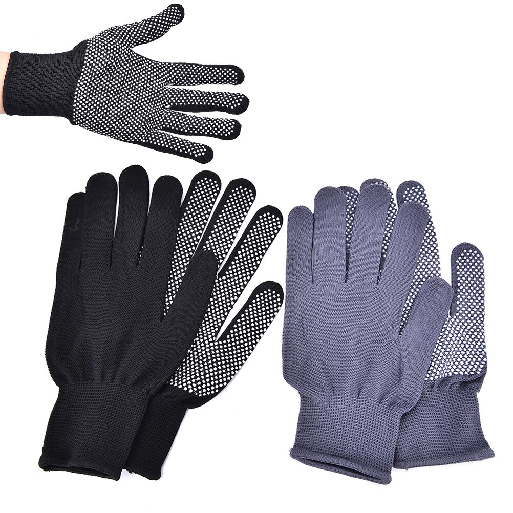 Guantes Térmicos de estilismo para peluquería, resistentes al calor, Color negro y gris, 1 par