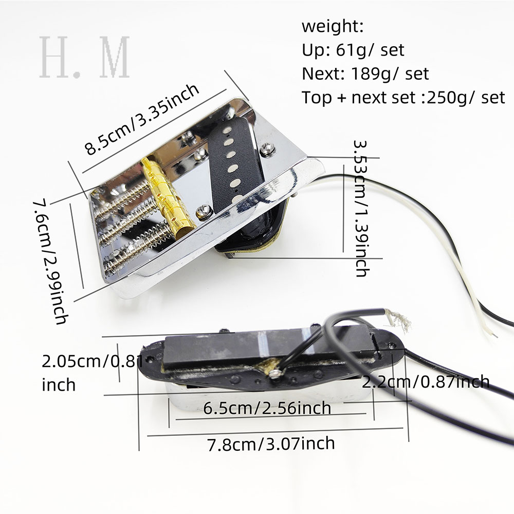Puente de cenicero de tres monturas de compensación de latón, puente de guitarra, pastilla completa para accesorios de guitarra eléctrica Telecaster Tele-TL