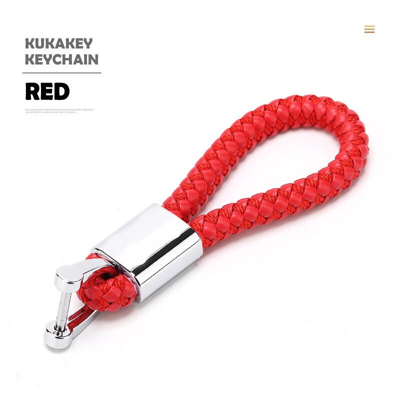 Car Keychain Keyring Braided Rope Key Chain Pendant for Toyota womenm men's business waist auto accessories 4s shop: long-red for-Toyota