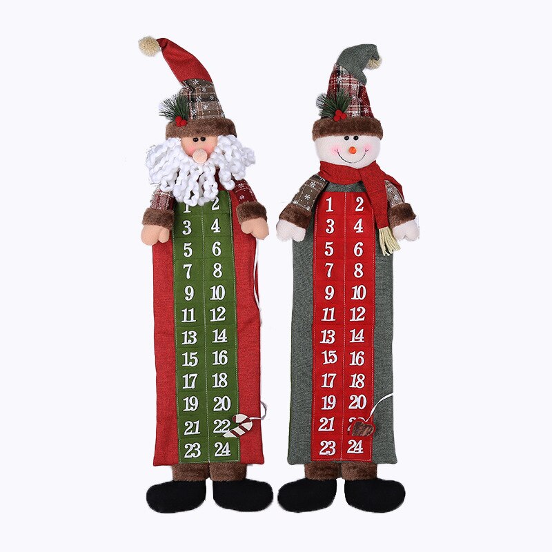 Juleadventskalender med lommer vegghengende nissefilt adventskalender 24 dager nedtelling julekalender for hjemmeinnredning