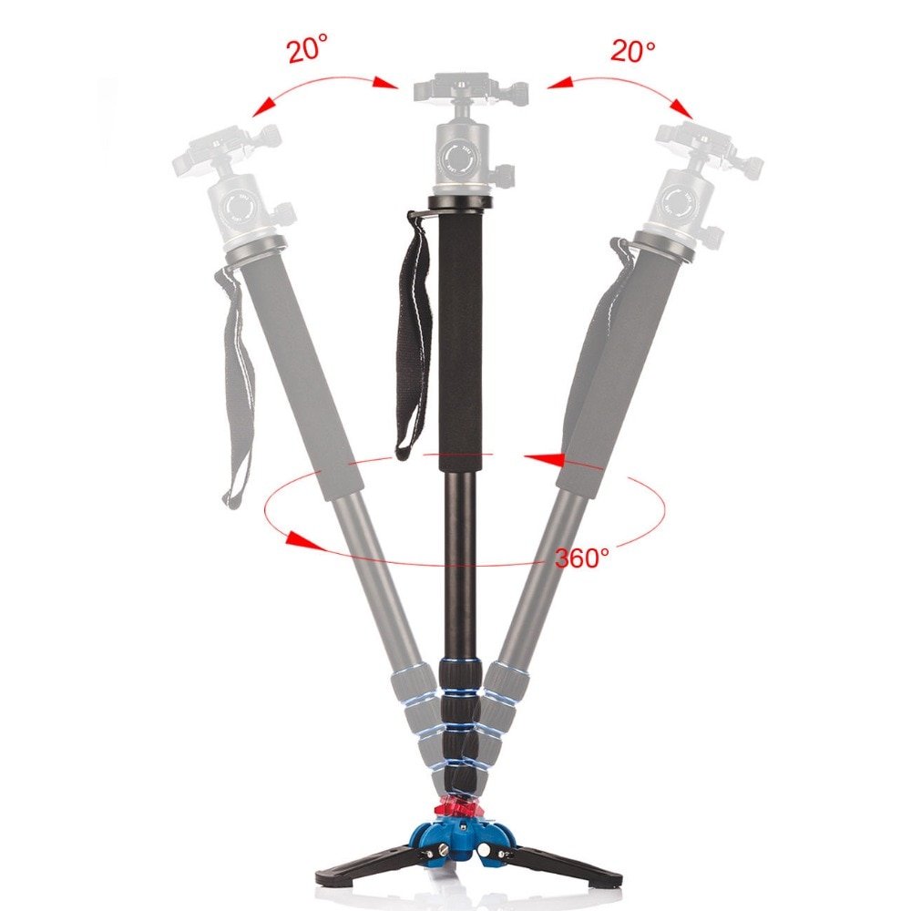 Manbily A-222 Aluminum Photography Stand Digital SLR Camera Monopod Additional Base &amp; Ball Head mini camera tripod