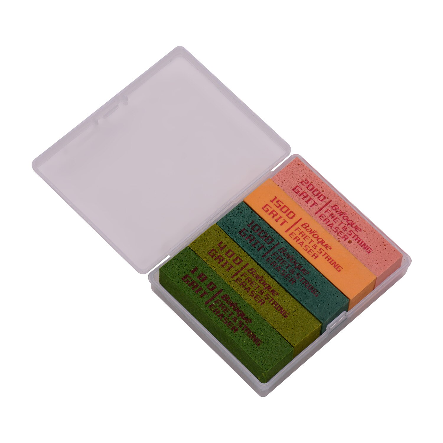 Gomme per lucidare i tasti per chitarra gomma abrasiva per filo per tasti 180 e 400 e 1000 e 1500 e 2000 grana per kit di manutenzione per chitarra: 5pezzi