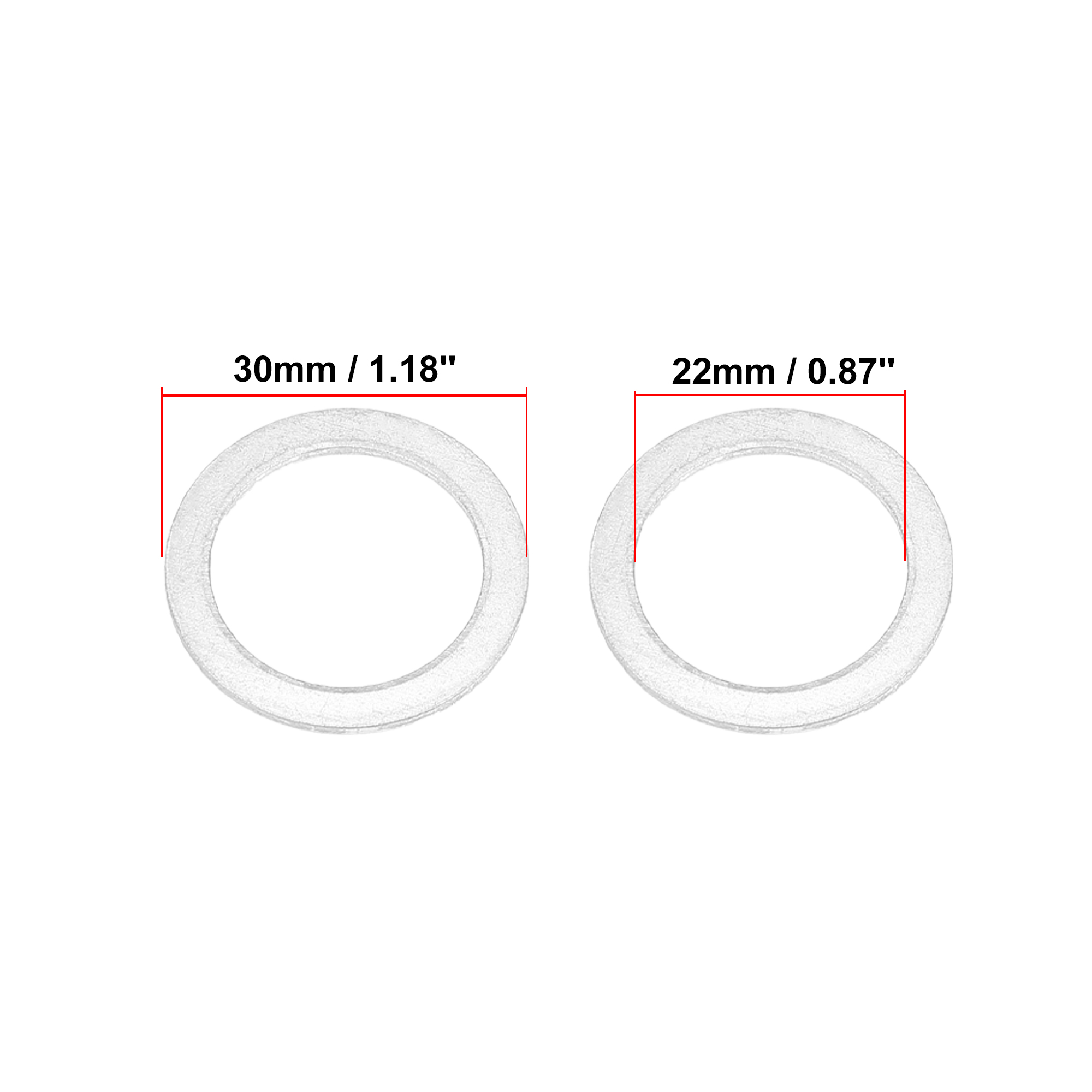 X autohaux 15 stk. motoroliepresserskiver bundproppakninger 14/16/18/20/22 mm stk. aluminium sølvfarvede bilreservedele