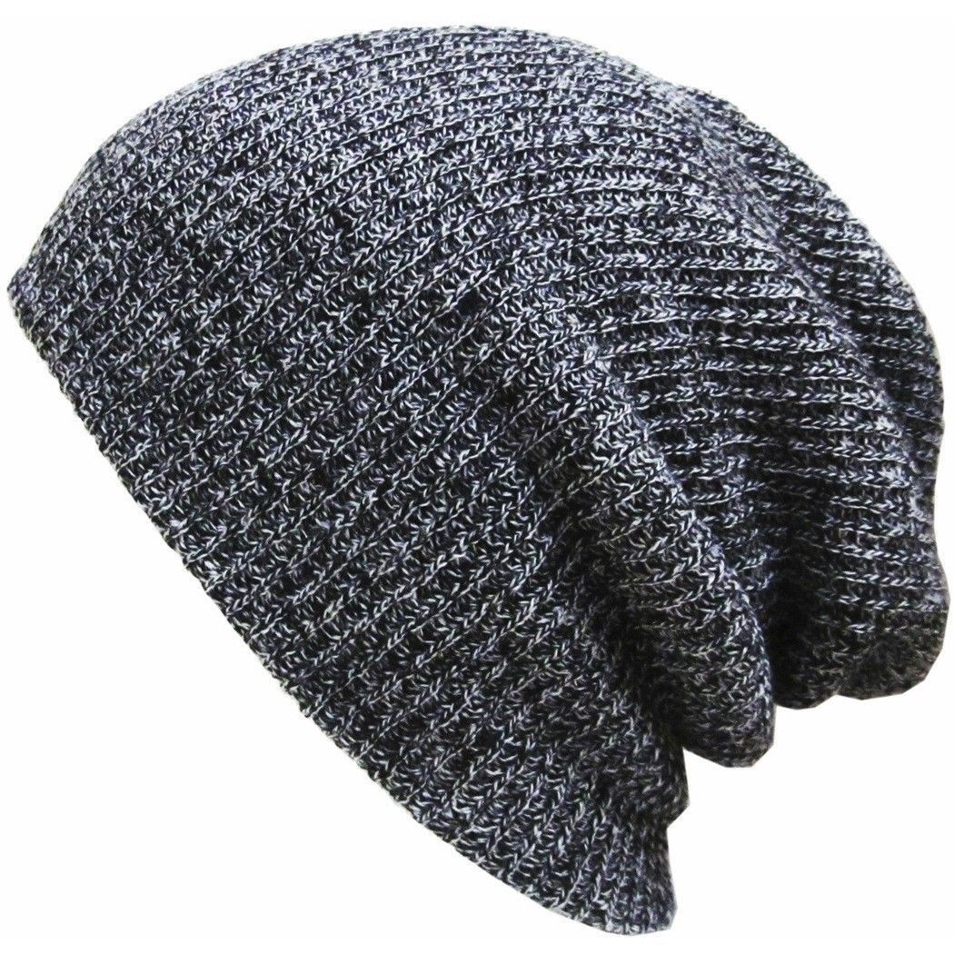 thumbnail image 2 of Men's Oversized Skull Slouch Beanie – Large Skullcap Knit Hat, Soft Acrylic, One Size Fits Most, Unisex 2 of 12