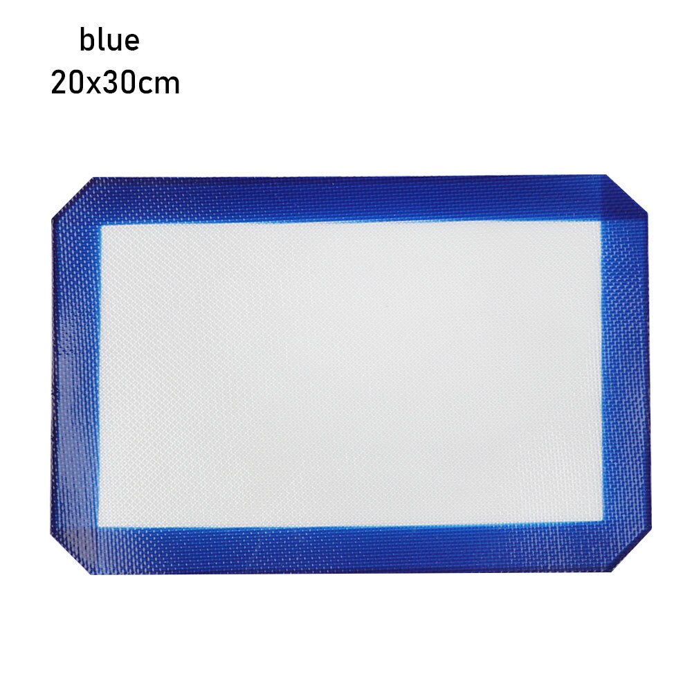 DIY Baking Pastry Silicone Mat For Cookie Bread Biscuits Puff Nonstick Baking Heat Resistant Mat Oven Sheet Liner Kitchen Tools: 20x30cm	blue