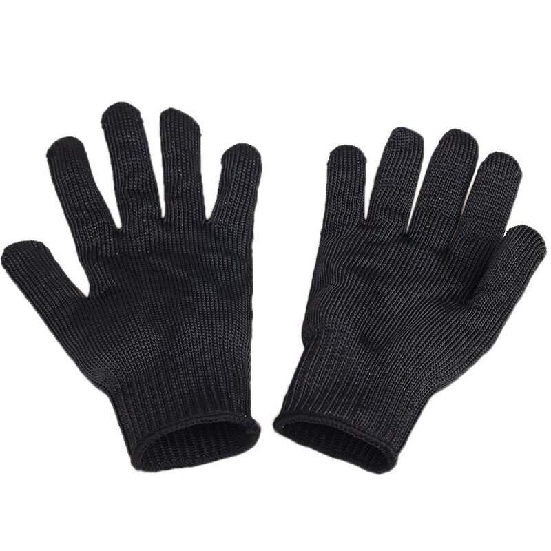 Anti cut handsker sorte mænd rustfrit stål trådnet skærebestandige beskyttelseshandsker arbejdssikkerhedshandsker niveau 5 beskyttelse
